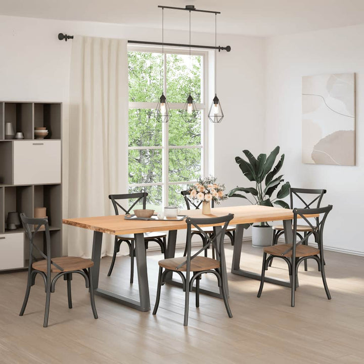 spisebordsben V-formet 3 stk. antracit 90 x (72-73,3) cm stål