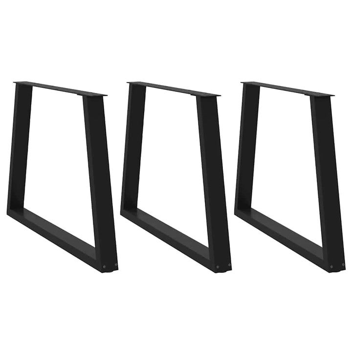 spisebordsben V-formet 3 stk. sort 100x(72-73,3) cm stål