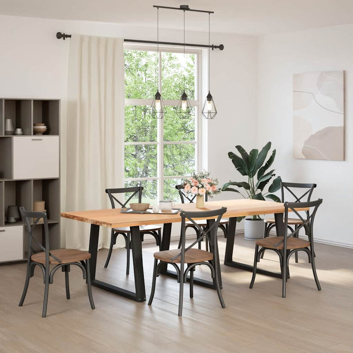 spisebordsben V-formet 3 stk. sort 100x(72-73,3) cm stål