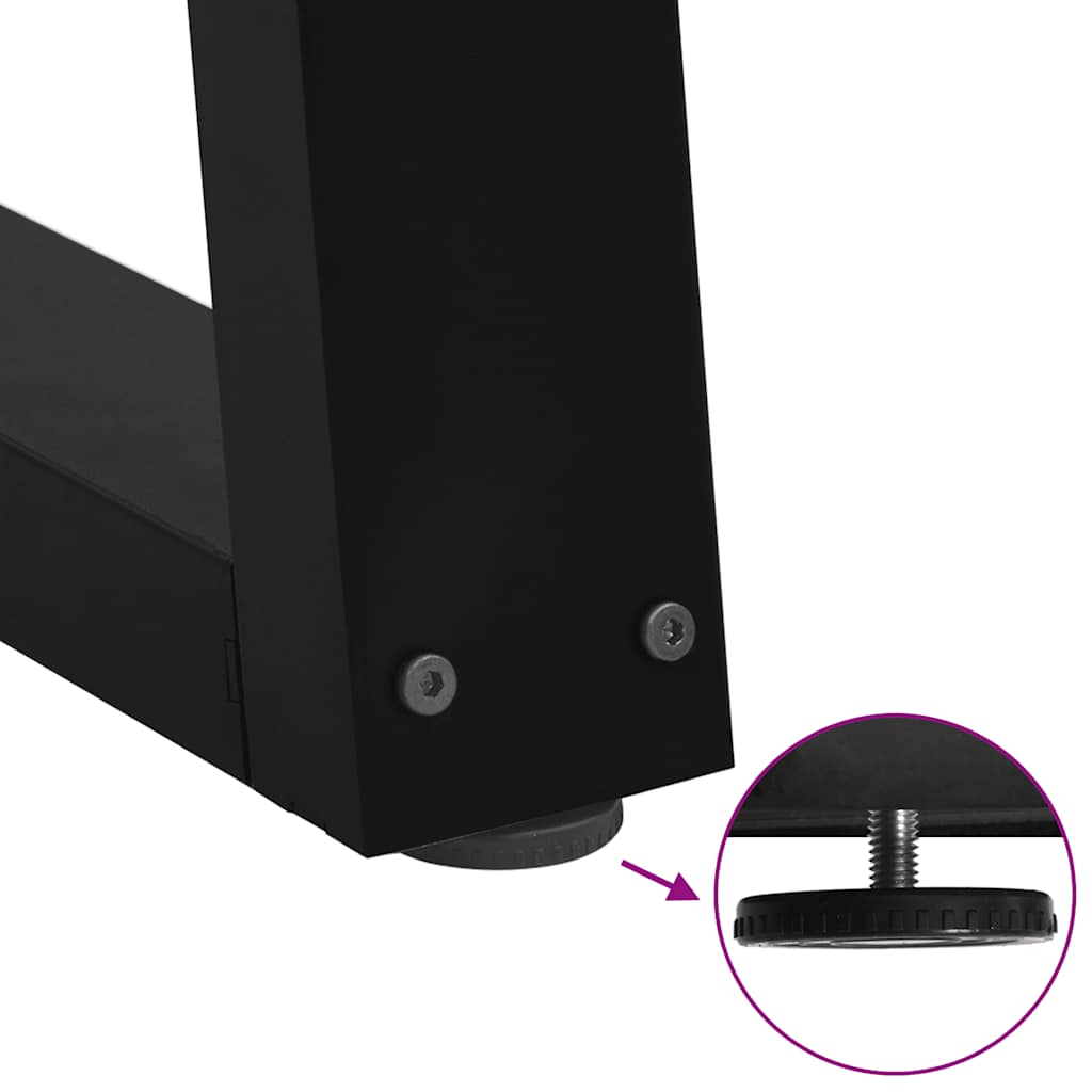 spisebordsben V-formet 3 stk. sort 100x(72-73,3) cm stål