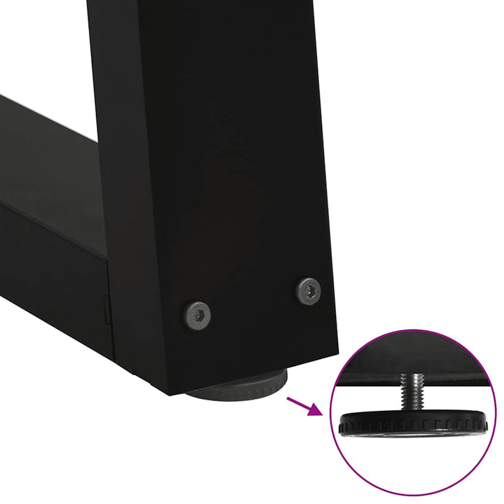 spisebordsben V-formet 3 stk. sort 100x(72-73,3) cm stål