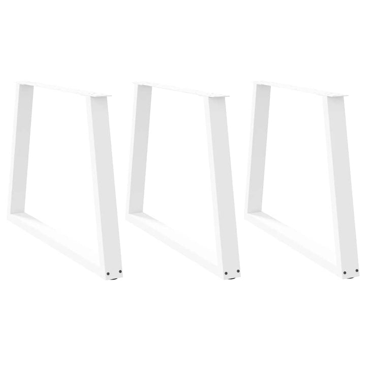 spisebordsben V-formet 3 stk. hvid 100x(72-73,3) cm stål