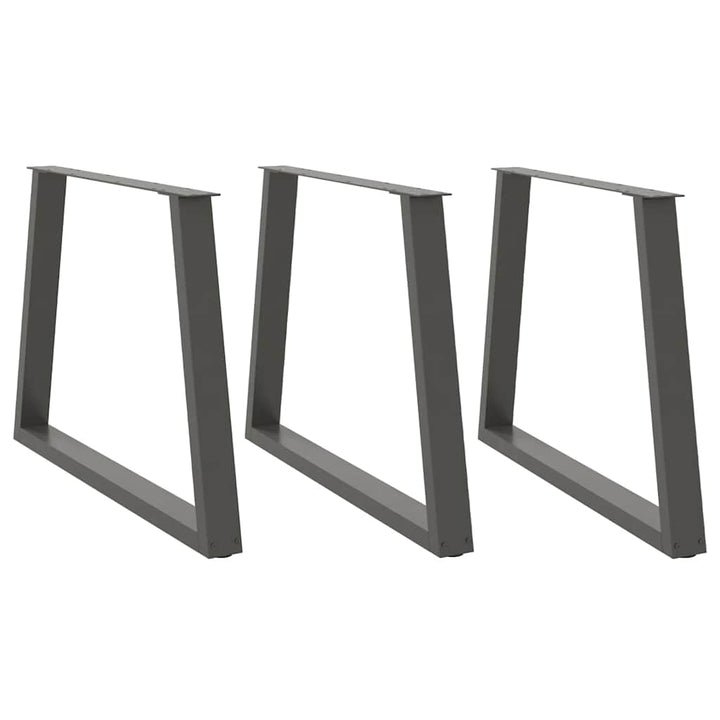 spisebordsben V-formet 3 stk. antracit 100x(72-73,3) cm stål