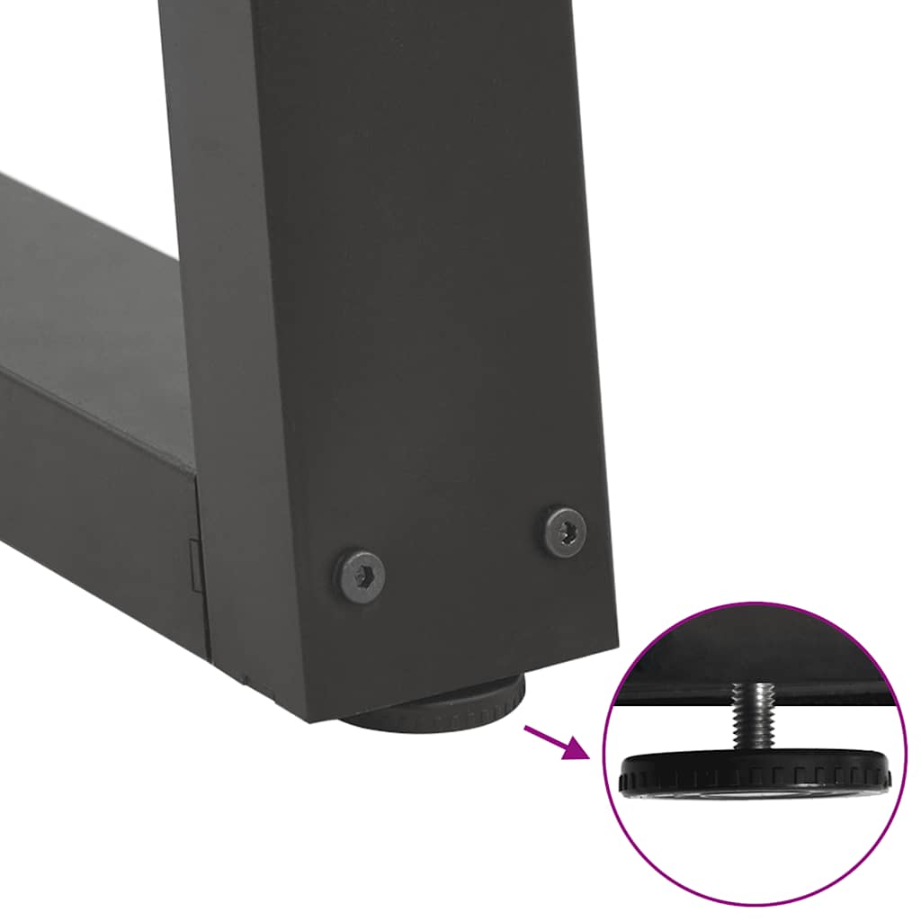 spisebordsben V-formet 3 stk. antracit 100x(72-73,3) cm stål