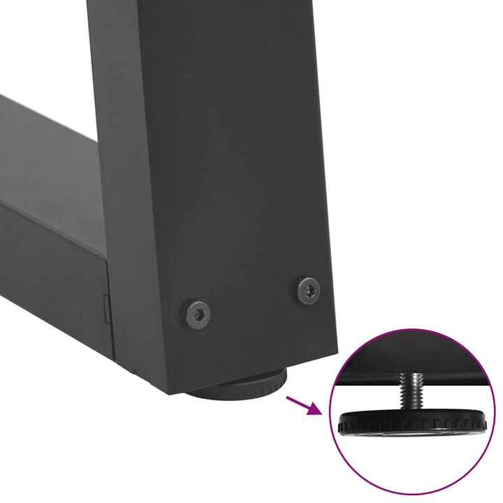 spisebordsben V-formet 3 stk. antracit 100x(72-73,3) cm stål