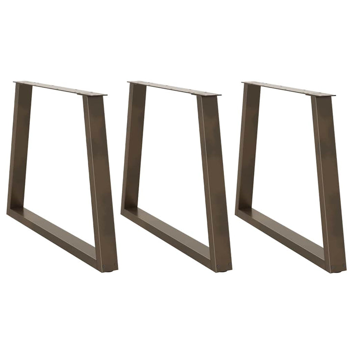 spisebordben V-formet 3 stk. naturstål 100x(72-73,3) cm stål