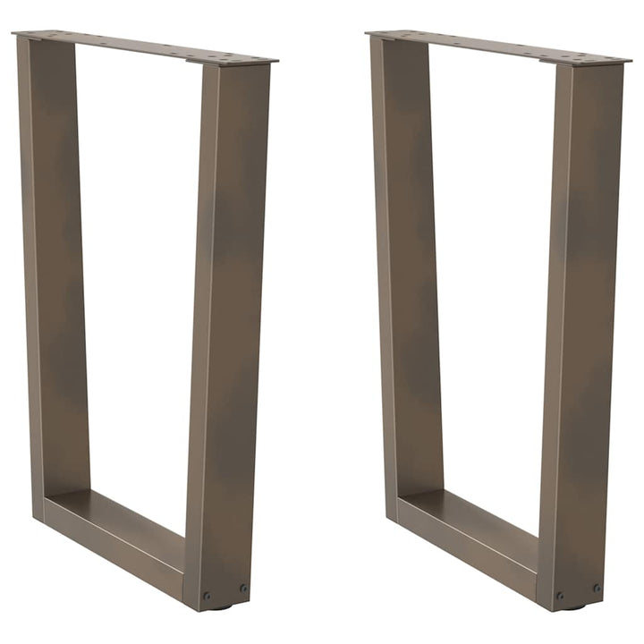 spisebordsben V-formet 2 stk. naturstål 70 x (72-73,3) cm stål