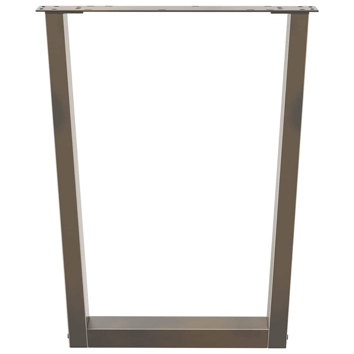spisebordsben V-formet 2 stk. naturstål 70 x (72-73,3) cm stål