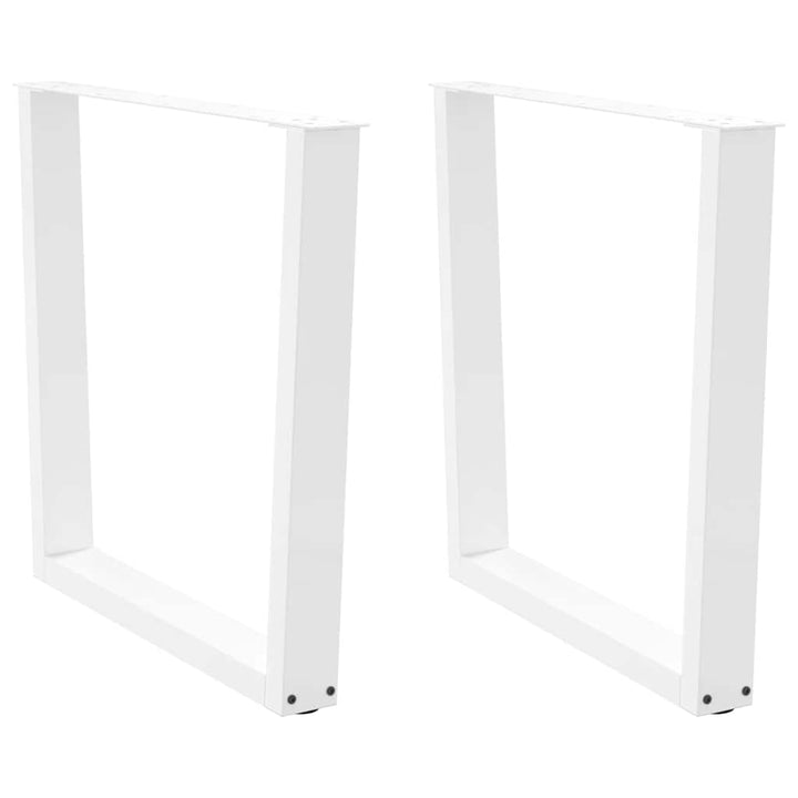 spisebordsben V-formet 2 stk. hvid 80x(72-73,3) cm stål