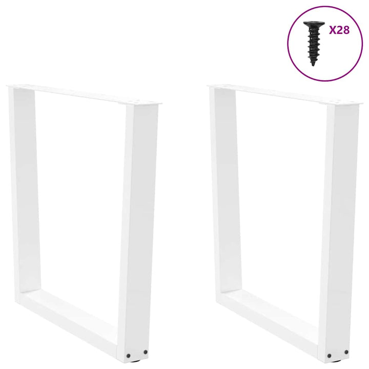 spisebordsben V-formet 2 stk. hvid 80x(72-73,3) cm stål