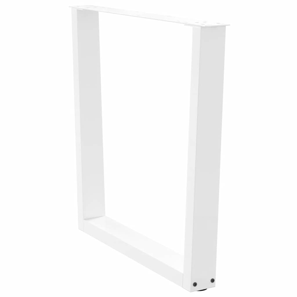 spisebordsben V-formet 2 stk. hvid 90 x (72-73,3) cm stål