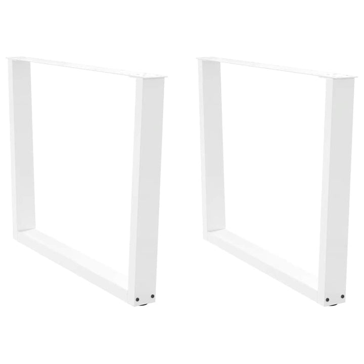 spisebordsben V-formet 2 stk. hvid 100x(72-73,3) cm stål