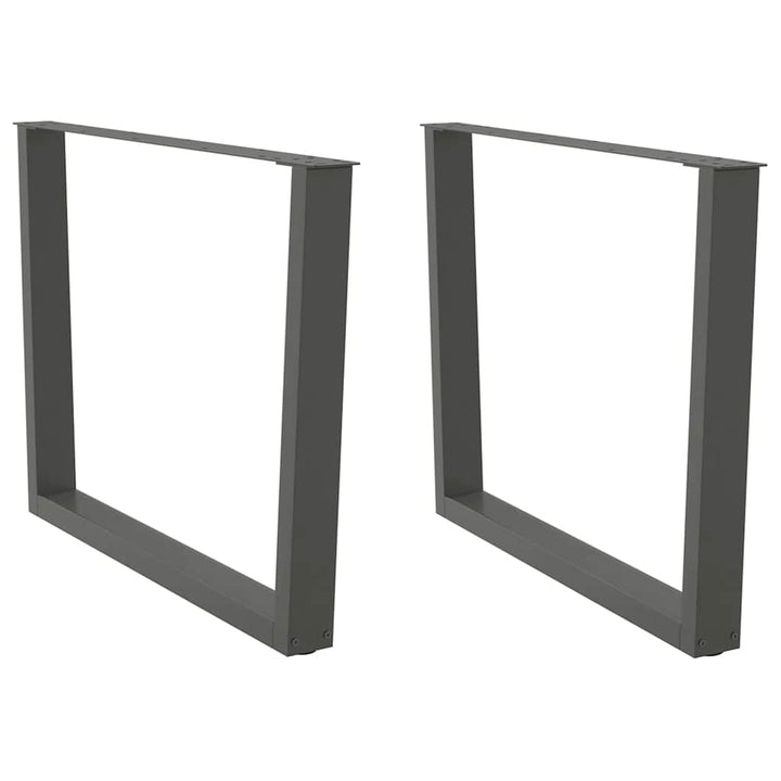 spisebordsben V-formet 2 stk. antracit 100x(72-73,3) cm stål