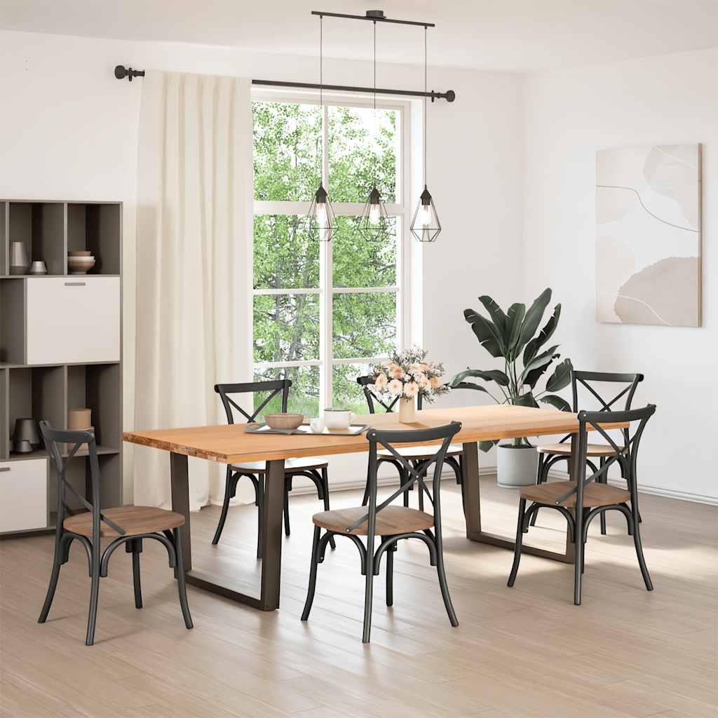 spisebordsben V-formet 2 stk. antracit 100x(72-73,3) cm stål
