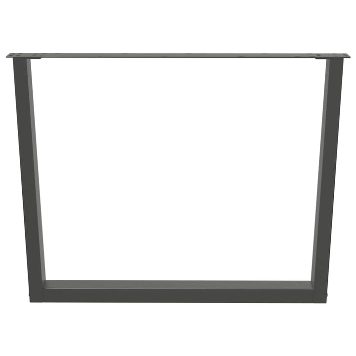 spisebordsben V-formet 2 stk. antracit 100x(72-73,3) cm stål