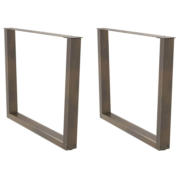 spisebordsben V-formet 2 stk. naturstål 100x(72-73,3) cm stål
