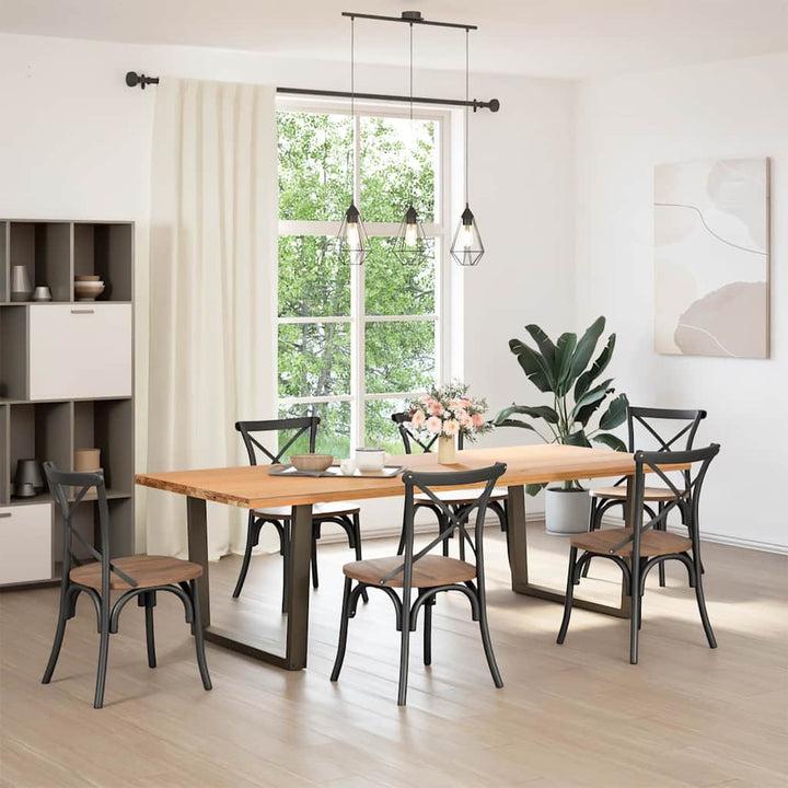 spisebordsben V-formet 2 stk. naturstål 100x(72-73,3) cm stål