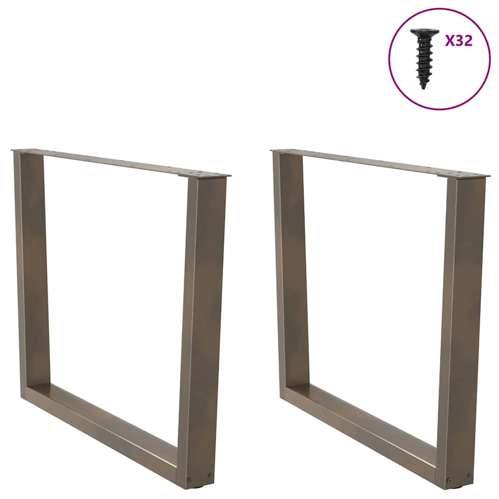 spisebordsben V-formet 2 stk. naturstål 100x(72-73,3) cm stål
