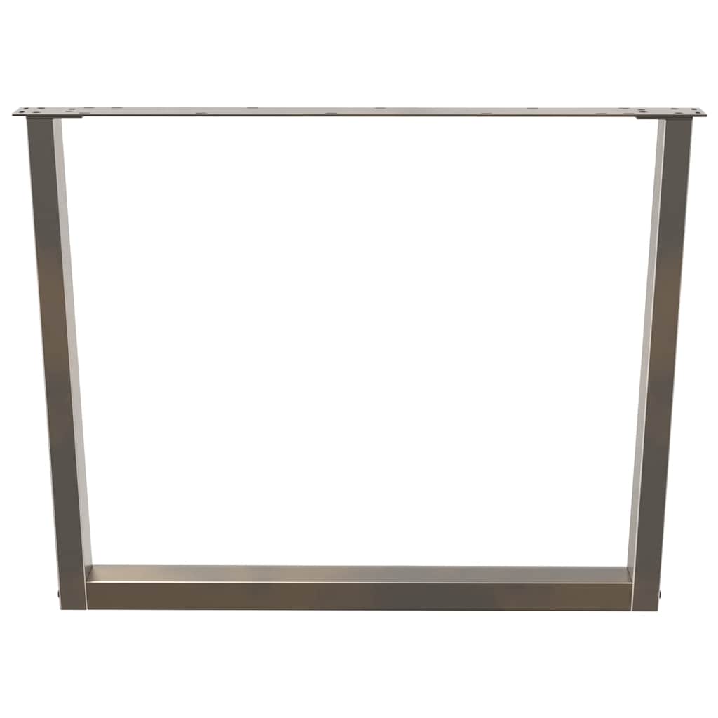 spisebordsben V-formet 2 stk. naturstål 100x(72-73,3) cm stål