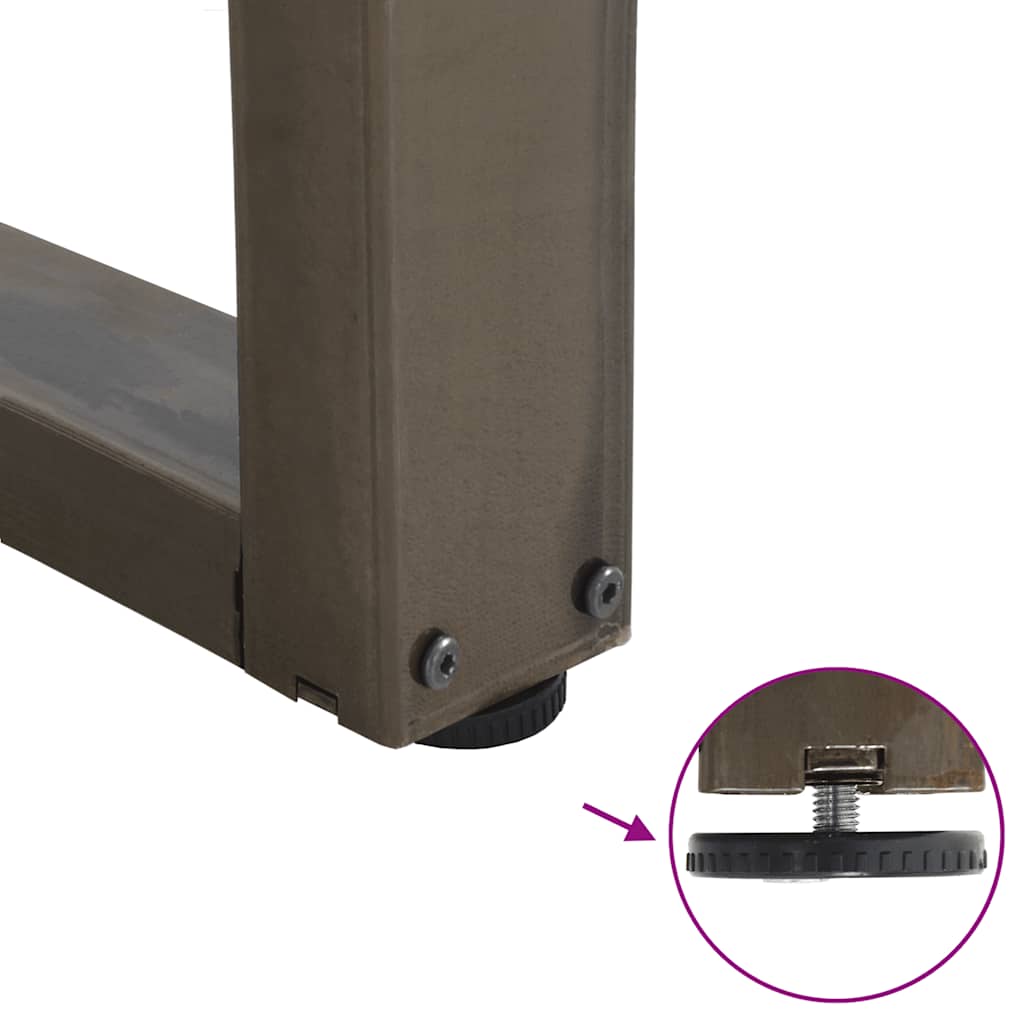 spisebordsben V-formet 2 stk. naturstål 100x(72-73,3) cm stål