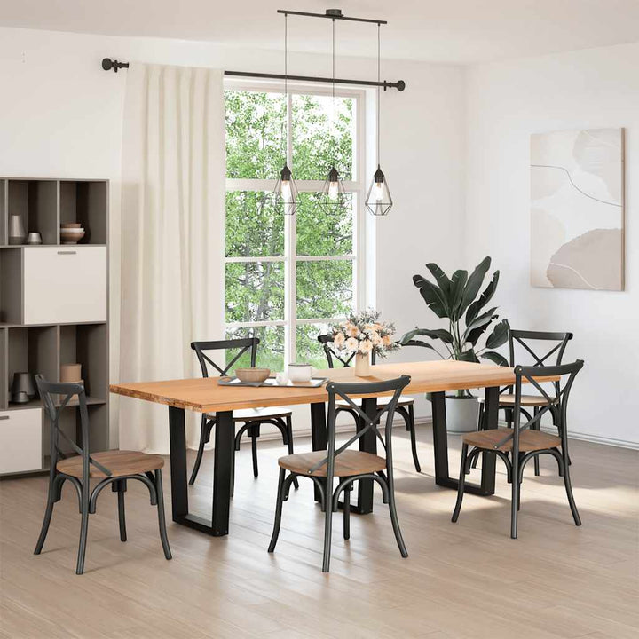 spisebordsben V-formet 3 stk. sort 70 x (72-73,3) cm stål