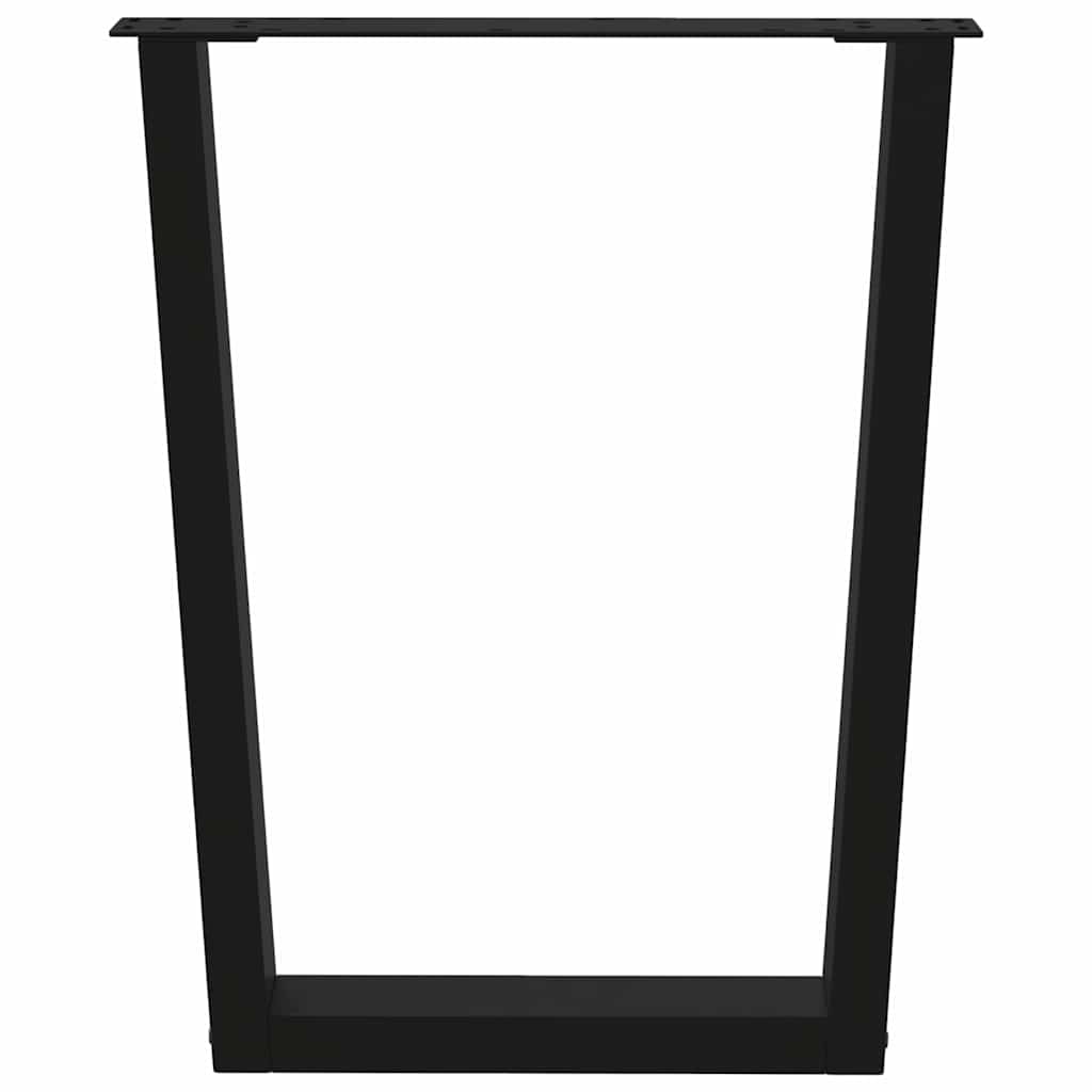 spisebordsben V-formet 3 stk. sort 70 x (72-73,3) cm stål