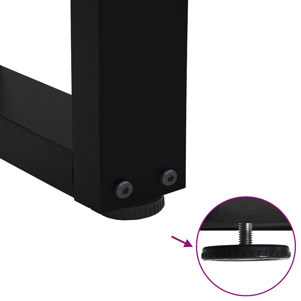 spisebordsben V-formet 3 stk. sort 70 x (72-73,3) cm stål