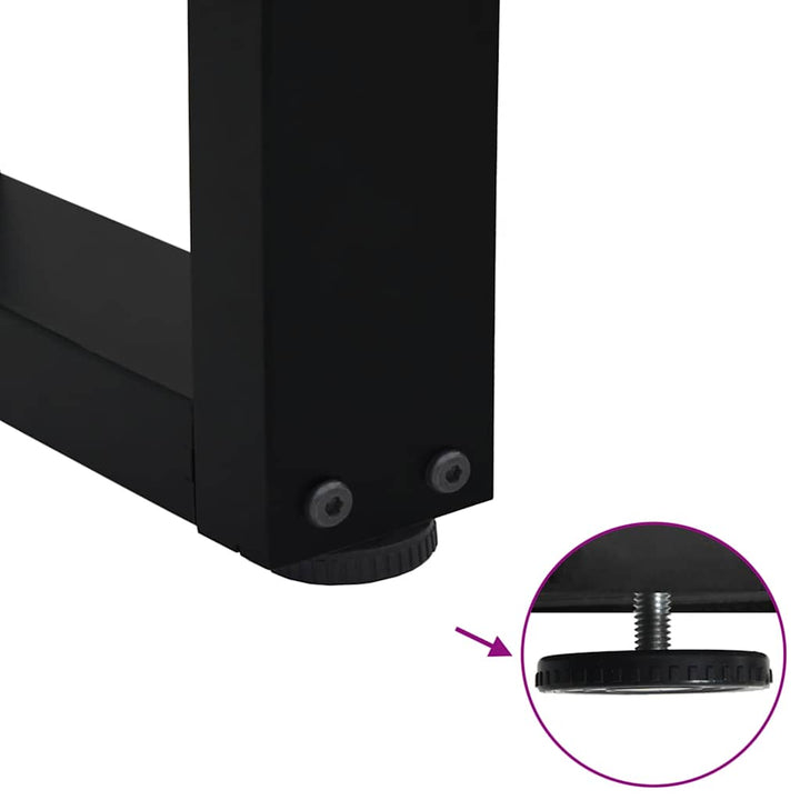 spisebordsben V-formet 3 stk. sort 70 x (72-73,3) cm stål