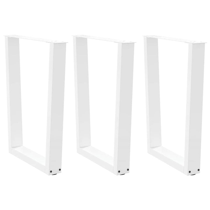 spisebordsben V-formet 3 stk. hvid 70 x (72-73,3) cm stål