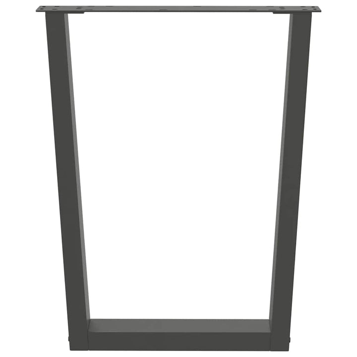 spisebordsben V-formet 3 stk. antracit 70 x (72-73,3) cm stål