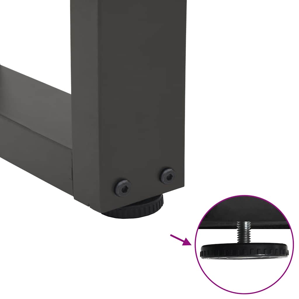 spisebordsben V-formet 3 stk. antracit 70 x (72-73,3) cm stål