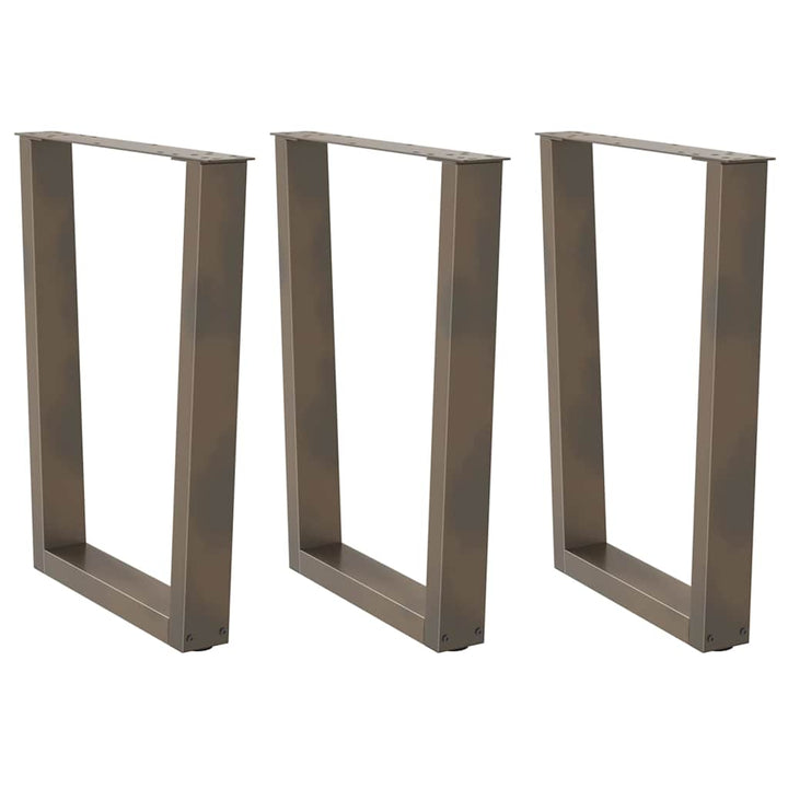 spisebordsben V-formet 3 stk. naturstål 70 x (72-73,3) cm stål