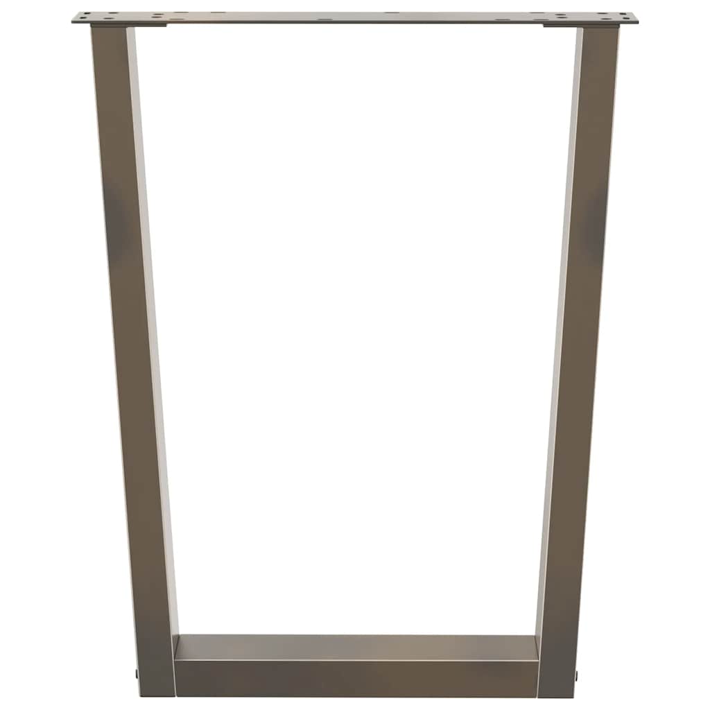 spisebordsben V-formet 3 stk. naturstål 70 x (72-73,3) cm stål