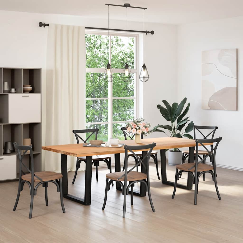 spisebordben V-formet 3 stk. sort 80 x (72-73,3) cm stål