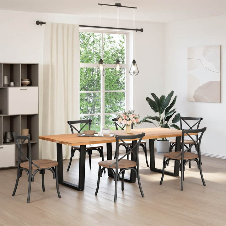spisebordben V-formet 3 stk. sort 80 x (72-73,3) cm stål