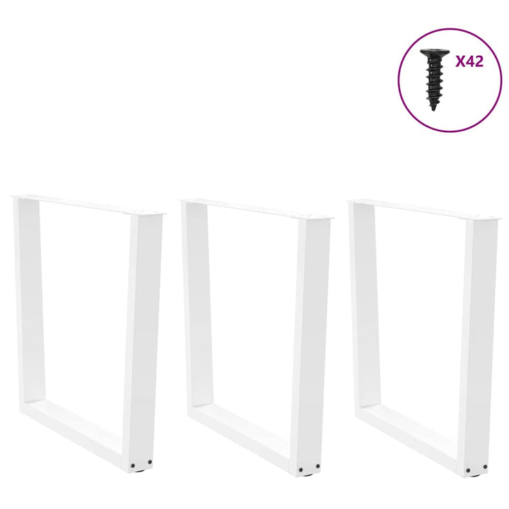 spisebordsben V-formet 3 stk. hvid 80x(72-73,3) cm stål