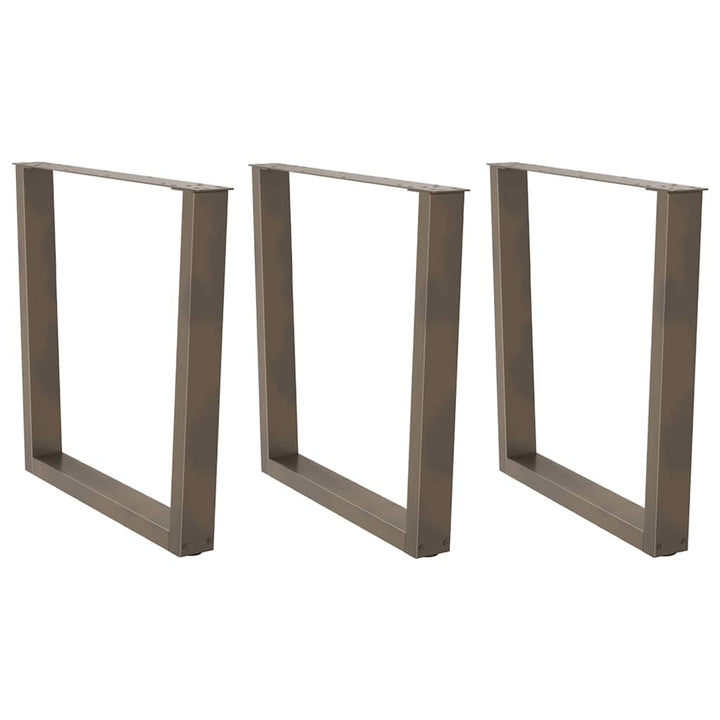 spisebordsben V-formet 3 stk. naturstål 80x(72-73,3) cm stål