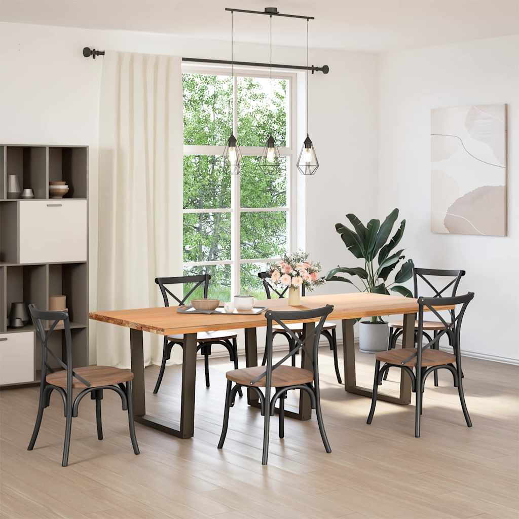 spisebordsben V-formet 3 stk. naturstål 80x(72-73,3) cm stål