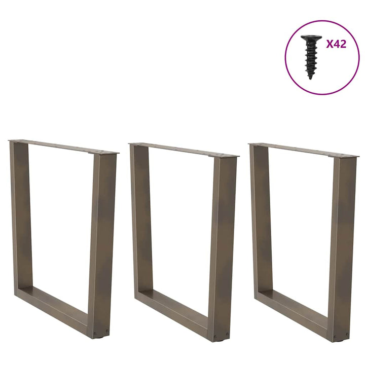 spisebordsben V-formet 3 stk. naturstål 80x(72-73,3) cm stål