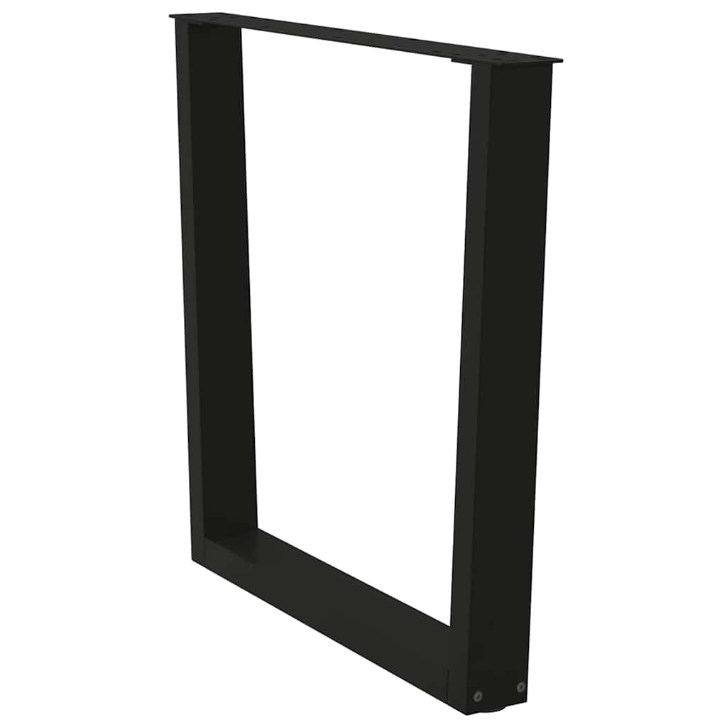 spisebordben V-formet 3 stk. sort 90 x (72-73,3) cm stål