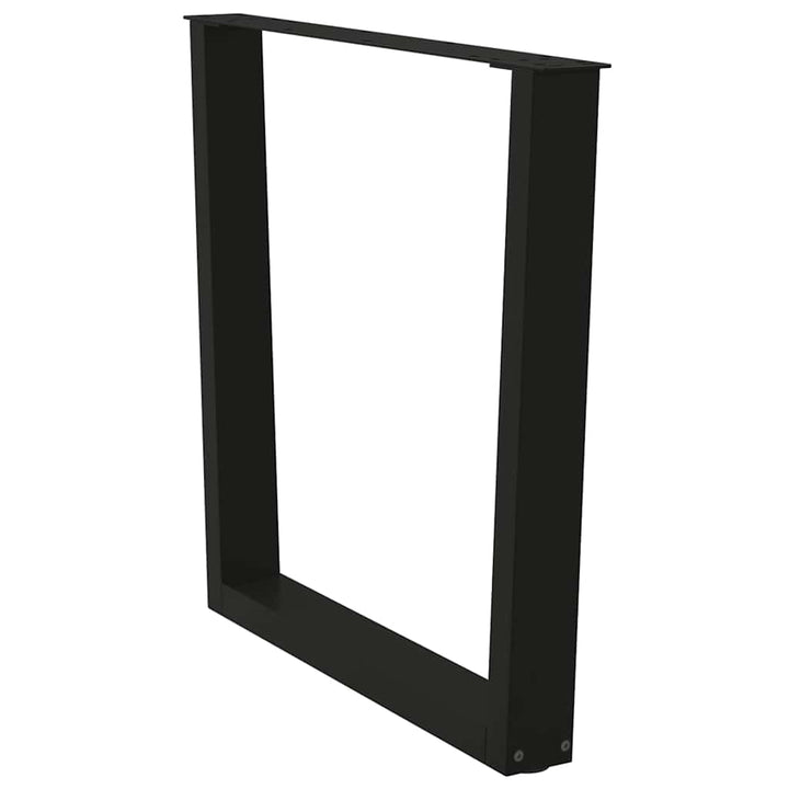 spisebordben V-formet 3 stk. sort 90 x (72-73,3) cm stål