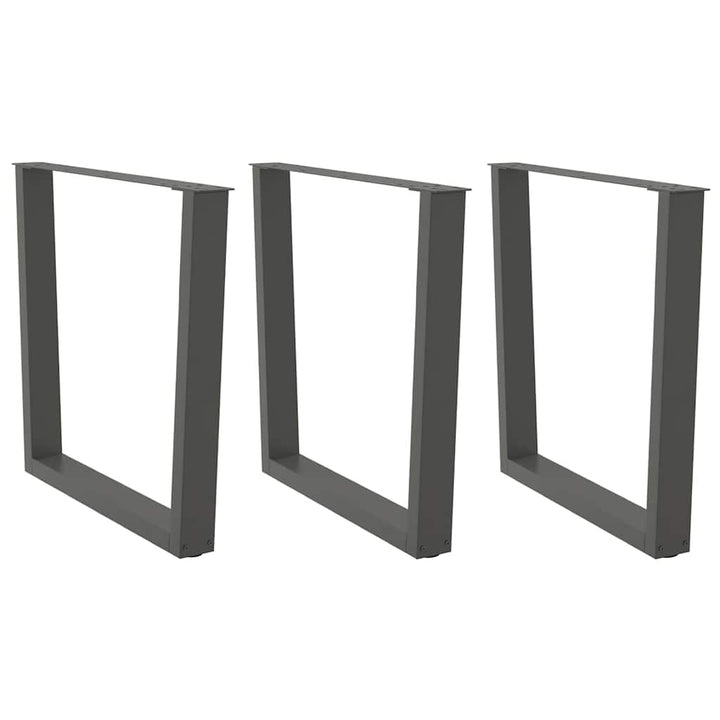 spisebordsben V-formet 3 stk. antracit 90 x (72-73,3) cm stål