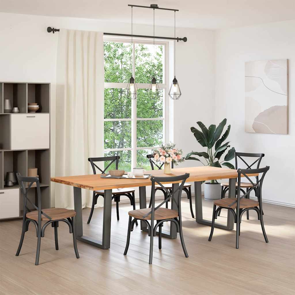 spisebordsben V-formet 3 stk. antracit 90 x (72-73,3) cm stål