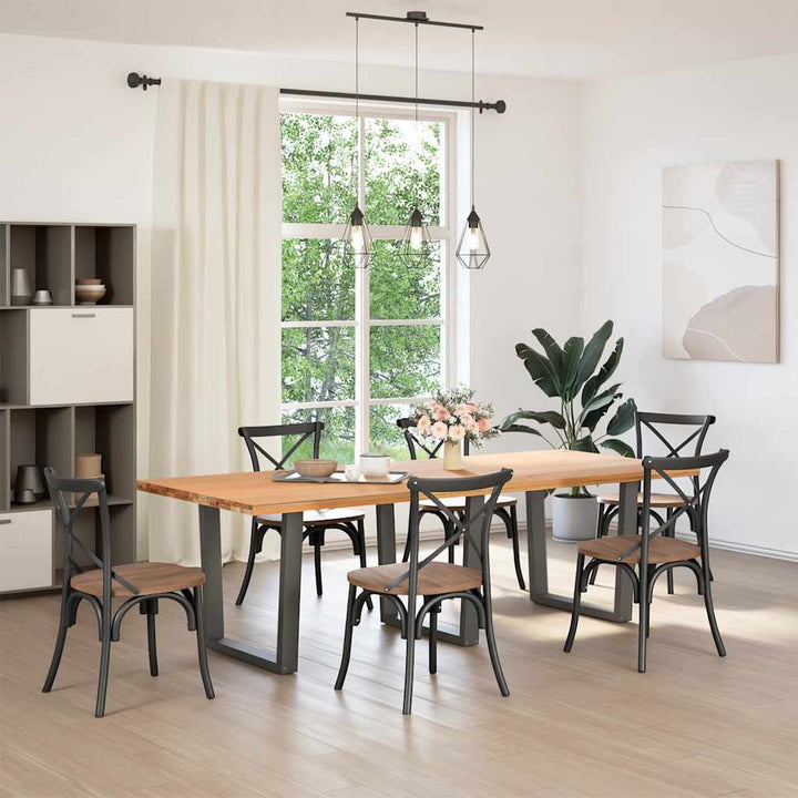spisebordsben V-formet 3 stk. antracit 90 x (72-73,3) cm stål