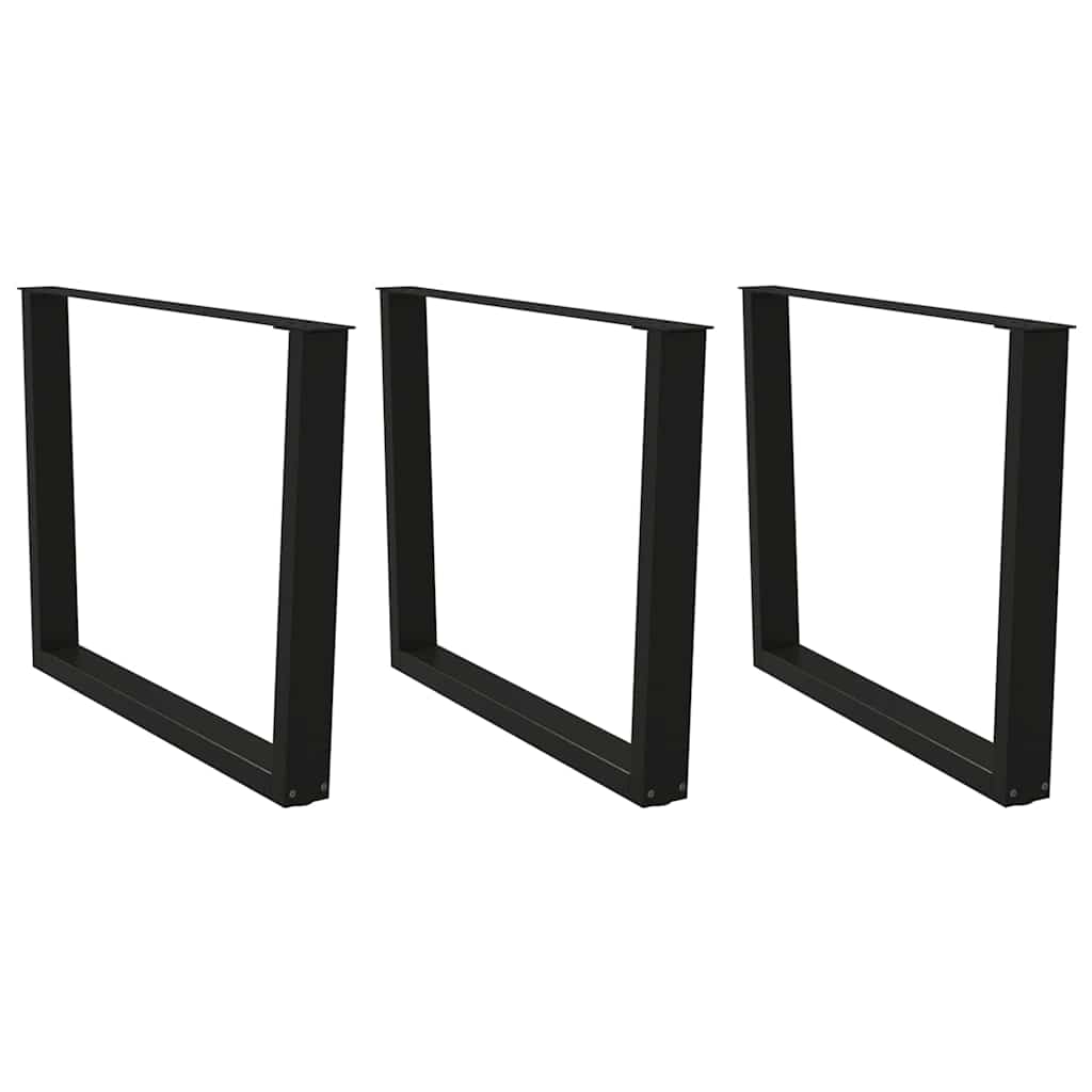 Spisebordsben V-form 3 stk Sort 100x(72-73,3) cm Stål