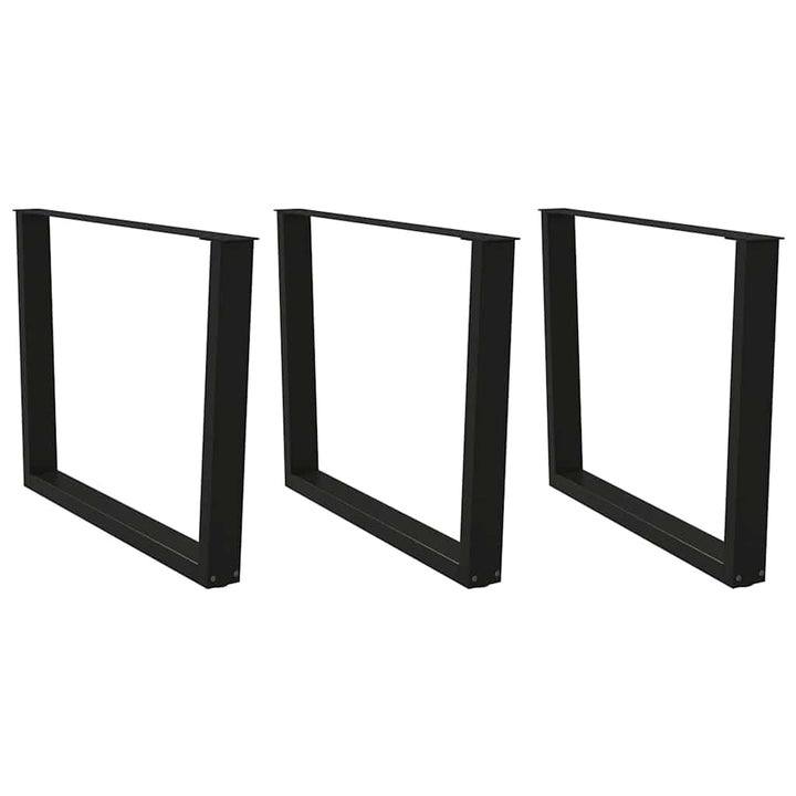 Spisebordsben V-form 3 stk Sort 100x(72-73,3) cm Stål