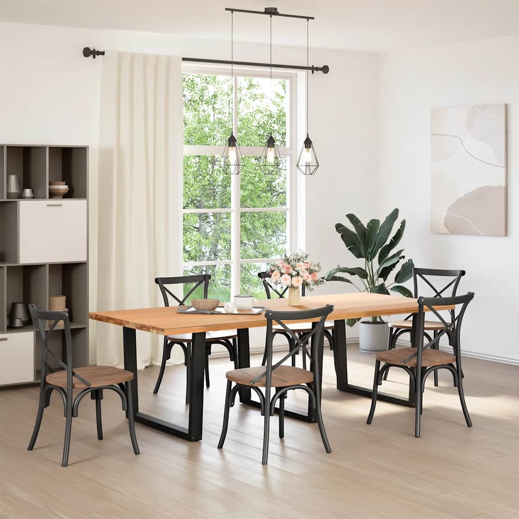 Spisebordsben V-form 3 stk Sort 100x(72-73,3) cm Stål