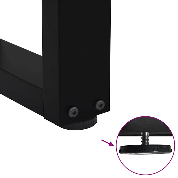 Spisebordsben V-form 3 stk Sort 100x(72-73,3) cm Stål