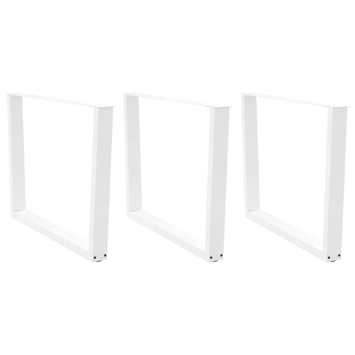spisebordsben V-formet 3 stk. hvid 100x(72-73,3) cm stål