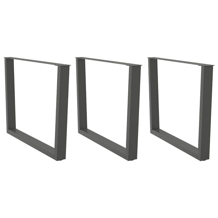 spisebordsben V-formet 3 stk. antracit 100x(72-73,3) cm stål